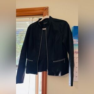 Baccini Black Faux Leather Jacket Size Small